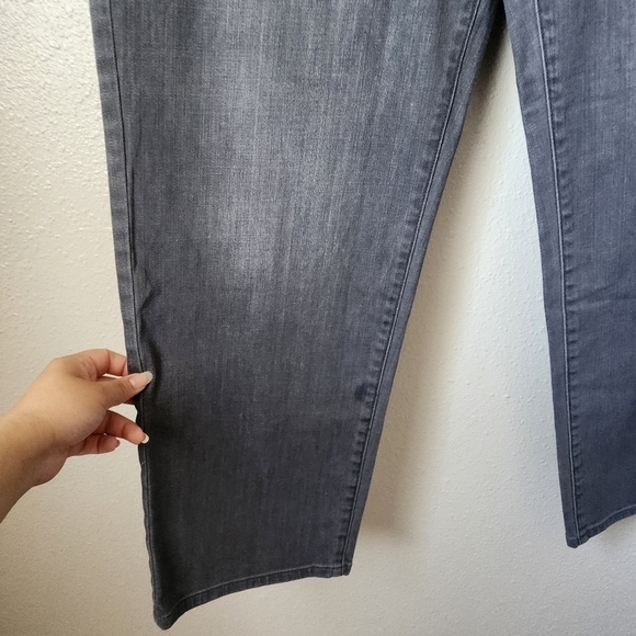 Eileen Fisher Gray High Waisted Straight Leg Crop Baggy Jeans Size 16 Plus Size - Picture 6 of 9